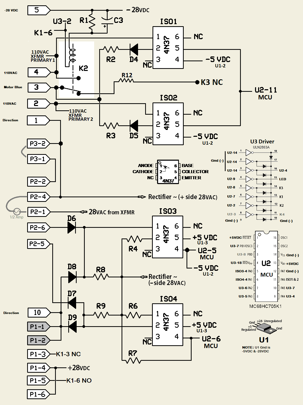 Derived schematic where ISO3 and ISO4 probably handle direction commands